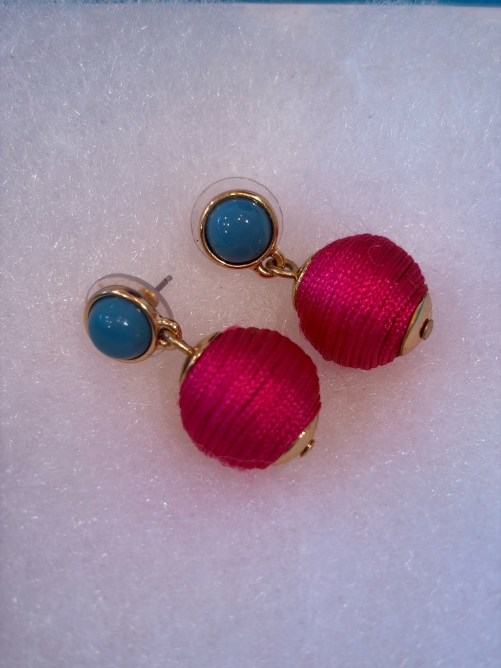 Spartina 449 Turquoise Red Beaded Tassel Necklace & Earrings Set - Picture 2 of 7